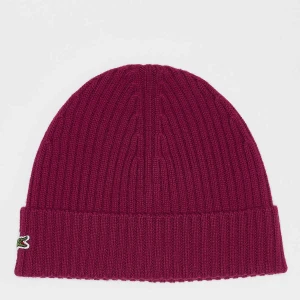 Lacoste Knitted Cap bordeaux uniseks Czapki beanie czerwony rozmiar Akcesoria