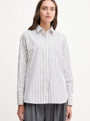 Lacoste koszula bawełniana damska kolor biały relaxed z kołnierzykiem klasycznym CF0215