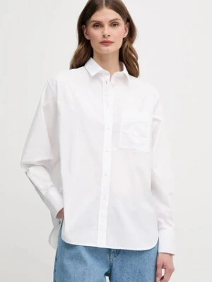Lacoste koszula bawełniana damska kolor zielony relaxed z kołnierzykiem klasycznym CF0215