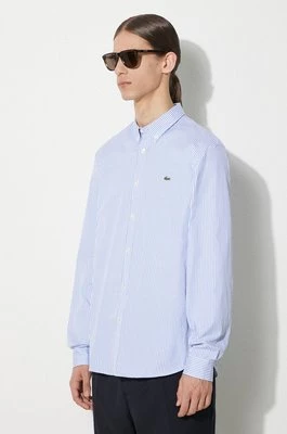 Lacoste koszula bawełniana męska kolor biały regular z kołnierzykiem button-down CH2936