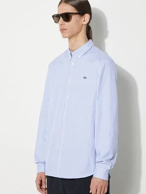 Lacoste koszula bawełniana męska kolor biały regular z kołnierzykiem button-down CH2936