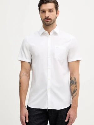 Lacoste koszula bawełniana męska kolor biały regular z kołnierzykiem klasycznym CH8528