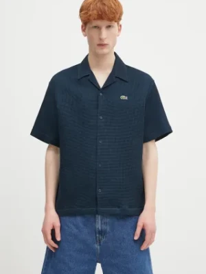 Lacoste koszula bawełniana męska kolor granatowy relaxed CH9924