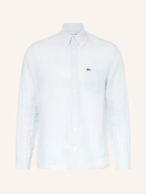 Lacoste Koszula Lniana Regular Fit blau