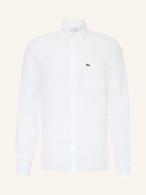 Lacoste Koszula Lniana Regular Fit weiss BIAŁY