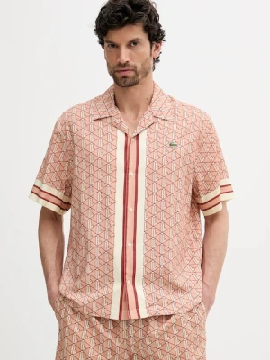 Lacoste koszula męska kolor pomarańczowy relaxed CH9094