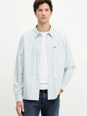 Lacoste koszula męska kolor zielony regular z kołnierzykiem klasycznym CH5623