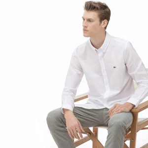 Lacoste Koszula Męska Slim Fit Z Kołnierzykiem Zapinanym Na Guziki