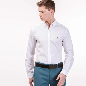 Lacoste Koszula Męska Slim Fit, Z Kołnierzykiem Zapinanym Na Guziki