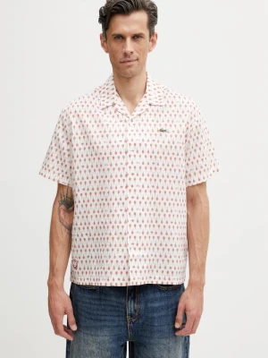 Lacoste koszula męska z lnem biały
