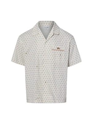 Lacoste koszula z krótkim rękawem Mężczyźni Modern Fit Bawełna biały|brązowy