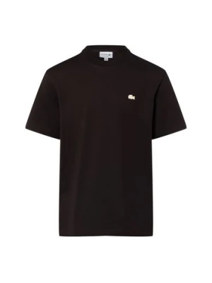 Lacoste Koszulka męska Mężczyźni Bawełna brązowy nadruk,