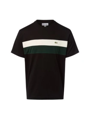 Lacoste Koszulka męska Mężczyźni Bawełna czarny|zielony|beżowy wzorzysty,