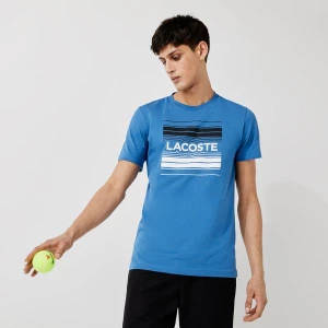 Lacoste Koszulka męska SPORT ze stylizowanym drukowanym logo z bawełny organicznej