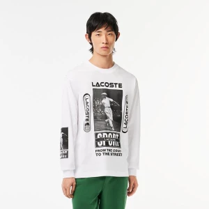 Lacoste Koszulka o swobodnym kroju z nadrukiem René