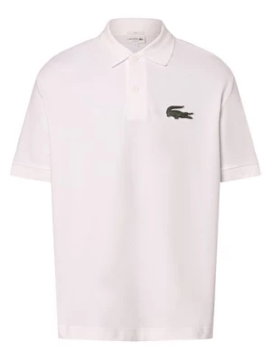 Lacoste Koszulka polo z aplikacją z logo Mężczyźni,Kobiety Bawełna biały jednolity,