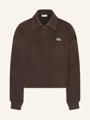 Lacoste Koszulka Polo Z Materiału Dresowego braun