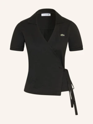 Lacoste Koszulka Polo Z Pikowanym Wzorem schwarz