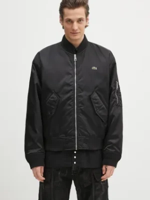 Lacoste kurtka bomber kolor czarny przejściowa BH2899