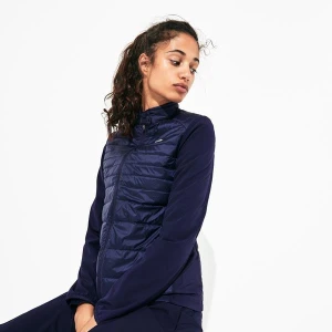Lacoste Sport Kadın Dik Yaka Kapitone Lacivert Mont