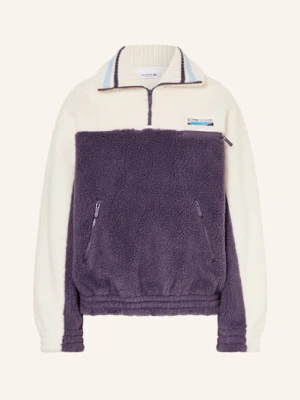 Lacoste Kurtka Kangurka Z Pluszowego Materiału lila