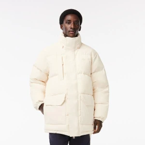 Lacoste Kurtka puchowa midi z odpinanym kapturem