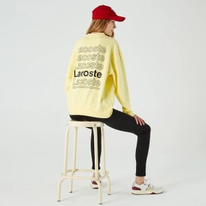 Zdjęcie produktu Lacoste L!VE Erkek Loose Fit Bisiklet Yaka Baskılı Sarı Sweatshirt