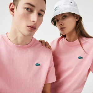 Lacoste L!VE Erkek Relaxed Fit Bisiklet Yaka Pembe T-Shirt