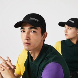 Lacoste L!VE Unisex Nakışlı Siyah Şapka