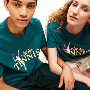 Lacoste LIVE Bawełniany T-Shirt Unisex Do Gry W Tenisa
