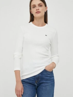 Lacoste longsleeve bawełniany kolor biały