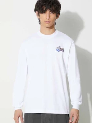 Lacoste longsleeve bawełniany kolor biały z aplikacją TH2061 001