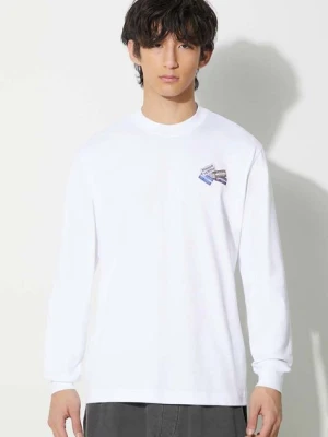 Lacoste longsleeve bawełniany kolor biały z aplikacją TH2061 001