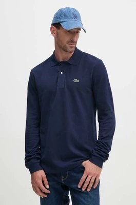 Lacoste longsleeve bawełniany kolor granatowy gładki L1312.166-166