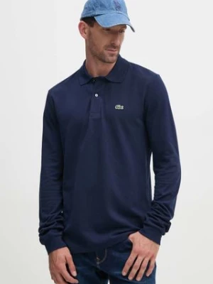 Lacoste longsleeve bawełniany kolor granatowy gładki L1312.166-166