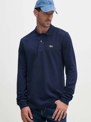 Lacoste longsleeve bawełniany kolor granatowy gładki L1312.166-166