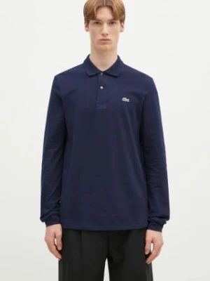 Lacoste longsleeve bawełniany kolor granatowy gładki L1312.166-166