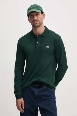 Lacoste longsleeve bawełniany kolor zielony gładki PH4013