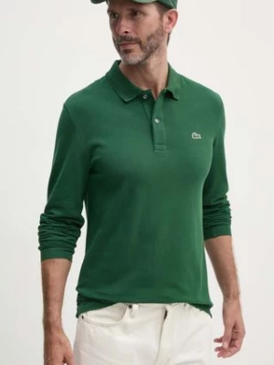 Lacoste longsleeve bawełniany kolor zielony gładki PH4013