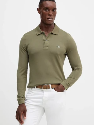 Lacoste longsleeve bawełniany kolor zielony gładki PH4013