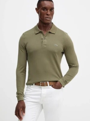 Lacoste longsleeve bawełniany kolor zielony gładki PH4013