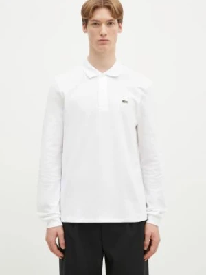 Lacoste longsleeve bawełniany L1312 001 kolor biały gładki L1312.001-001