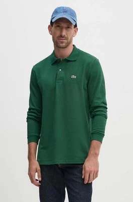 Lacoste longsleeve bawełniany L1312 132 kolor zielony gładki L1312.032-032