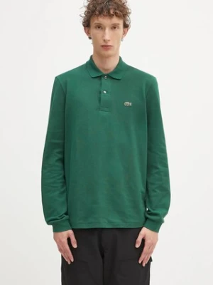 Lacoste longsleeve bawełniany L1312 132 kolor zielony gładki L1312.032-032