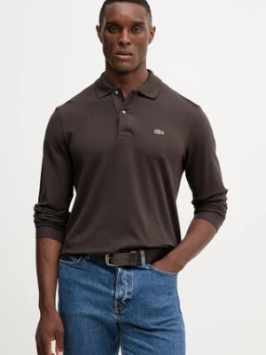 Lacoste longsleeve bawełniany męski kolor brązowy gładki L1312