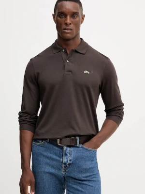 Lacoste longsleeve bawełniany męski kolor brązowy gładki L1312
