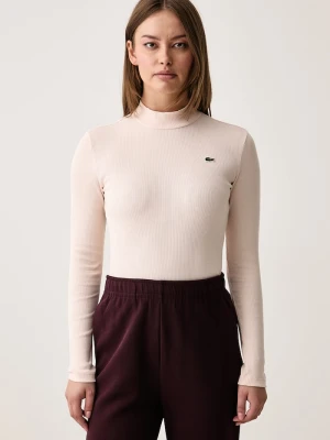 Lacoste longsleeve damski bawełniany różowy