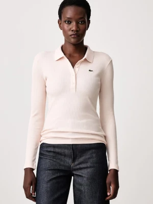 Lacoste longsleeve damski bawełniany różowy