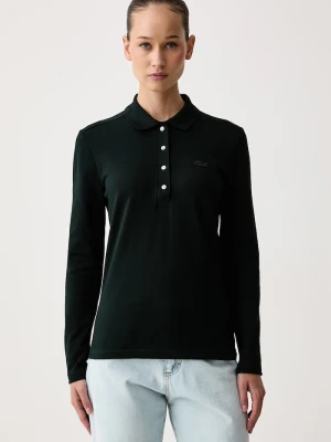 Lacoste longsleeve damski bawełniany z elastanem zielony