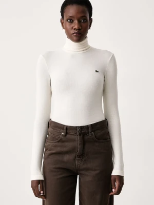 Lacoste longsleeve damski z wełną beżowy